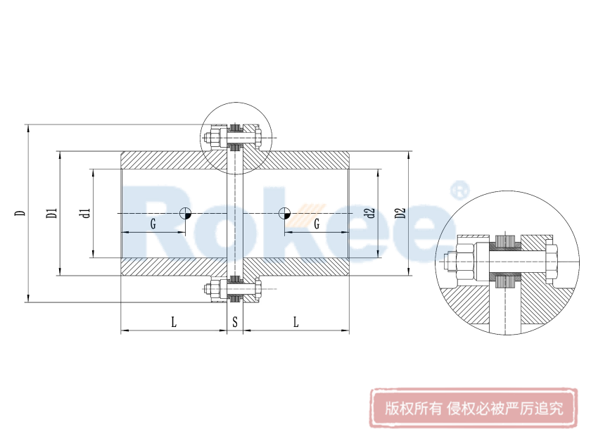 RLM標(biāo)準(zhǔn)單節(jié)小型膜片聯(lián)軸器