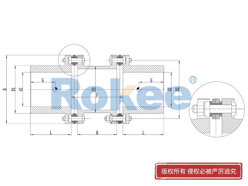 RLMD標準雙節(jié)小型膜片聯(lián)軸器,金屬膜片聯(lián)軸器廠家,金屬膜片聯(lián)軸器生產(chǎn)廠家